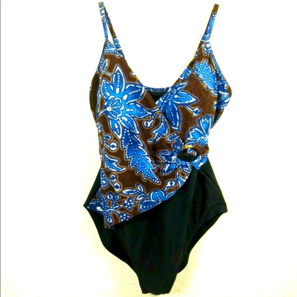 Blue Floral Swimsuit - Picture 3 of 11